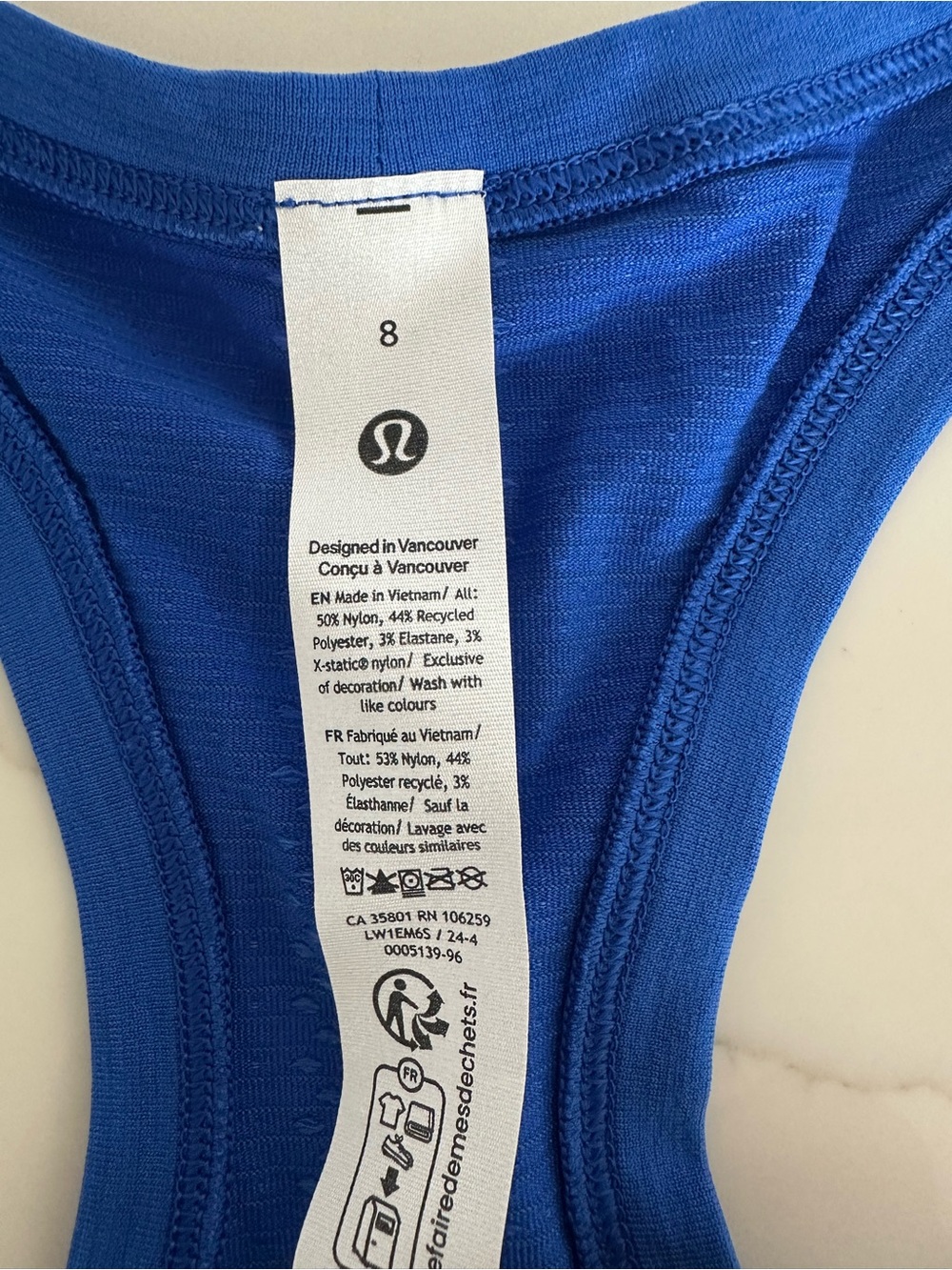 lululemon athletica Racerback Tank Top - Royal Blue - Picture 2 of 4